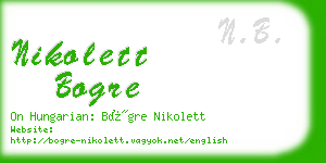 nikolett bogre business card